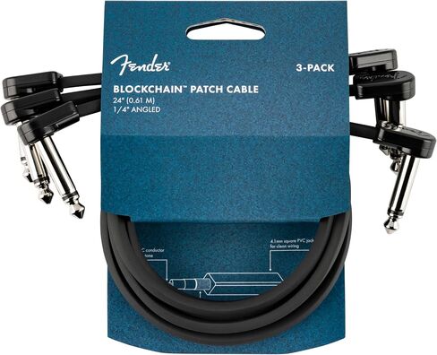 Fender Blockchain 24" Patch Cable, 3-Pack, Straight/Angle in Kuwait