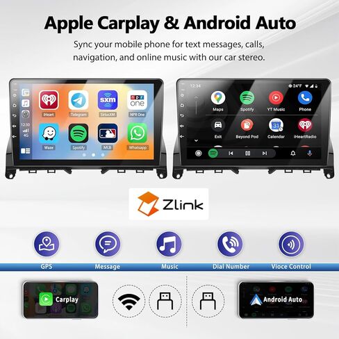 2G + 64G Android 13 ستيريو سيارة لمرسيدس بنز C الفئة 3 W204 S204 2006-2011 CarPlay Andriod Auto 9 بوصة بلوتوث شاشة لمس GPS ملاحة WiFi مرآة وصلة FM وحدة رأس + كاميرا احتياطية ميكروفون in Kuwait