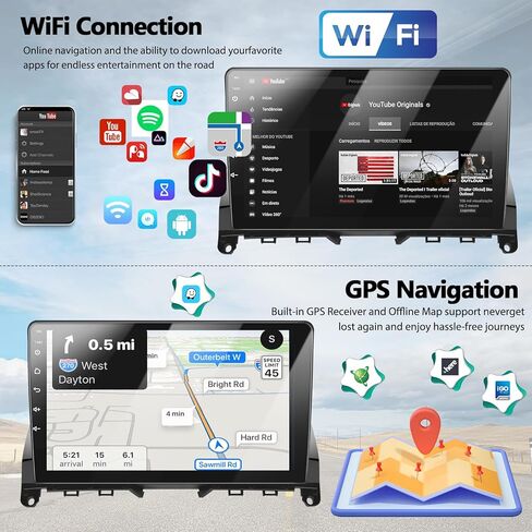 2G + 64G Android 13 ستيريو سيارة لمرسيدس بنز C الفئة 3 W204 S204 2006-2011 CarPlay Andriod Auto 9 بوصة بلوتوث شاشة لمس GPS ملاحة WiFi مرآة وصلة FM وحدة رأس + كاميرا احتياطية ميكروفون in Kuwait