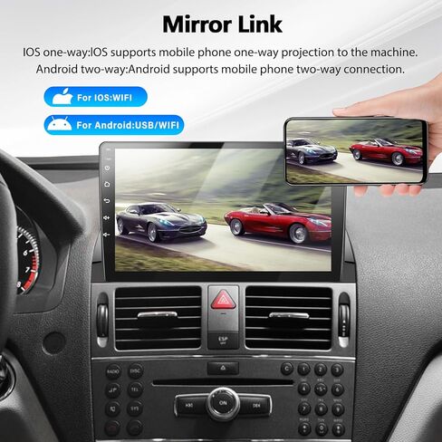 2G + 64G Android 13 ستيريو سيارة لمرسيدس بنز C الفئة 3 W204 S204 2006-2011 CarPlay Andriod Auto 9 بوصة بلوتوث شاشة لمس GPS ملاحة WiFi مرآة وصلة FM وحدة رأس + كاميرا احتياطية ميكروفون in Kuwait