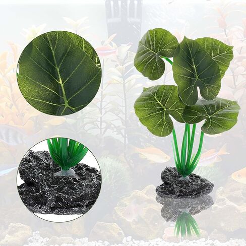 Fish Tank Accessories Betta Hammock Aquarium Decorations Artificial Plant Leaf Pad Fish Hides Decor Fish Tank Decorations with Plastic Suction Cup for Fish in Saudi Arabia