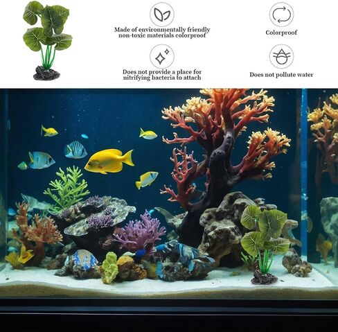Fish Tank Accessories Betta Hammock Aquarium Decorations Artificial Plant Leaf Pad Fish Hides Decor Fish Tank Decorations with Plastic Suction Cup for Fish in Saudi Arabia