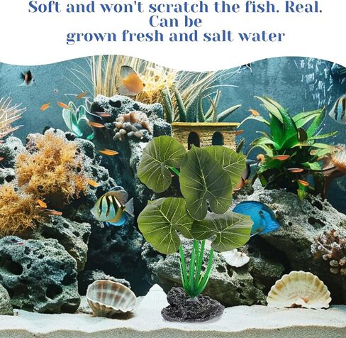 Fish Tank Accessories Betta Hammock Aquarium Decorations Artificial Plant Leaf Pad Fish Hides Decor Fish Tank Decorations with Plastic Suction Cup for Fish in Saudi Arabia