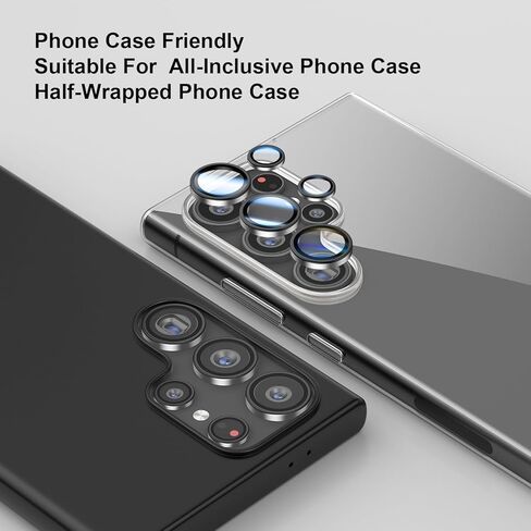 Camera Lens Protector for Samsung S24 Ultra Alloy Ring Camera Cover Lens Shield [Tempered Glass] [Case Friendly] [Premuim Metal] Purple one set in Kuwait