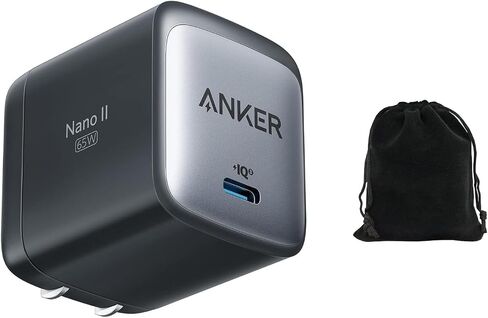 شاحن Anker Nano II USB-C بقدرة 65 وات، وشحن سريع GaN II، ومحول طاقة مدمج لأجهزة MacBook وiPhone 13/14/15 وSamsung Galaxy وiPad Pro وAirPods وأجهزة الكمبيوتر المحمولة USB-C والمزيد، يتضمن حقيبة سفر in Saudi Arabia