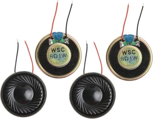 YXQ 1W 8 Ohm Micro Internal Speaker Loudspeaker 32mm Dia Round Metal Shell with Wire (4Pcs) in Saudi Arabia