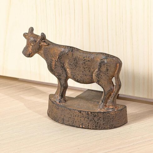 سدادة باب البقرة المصنوعة من الحديد الزهر، قطعتان من سدادة باب المزرعة الريفية، باللون البني in Kuwait