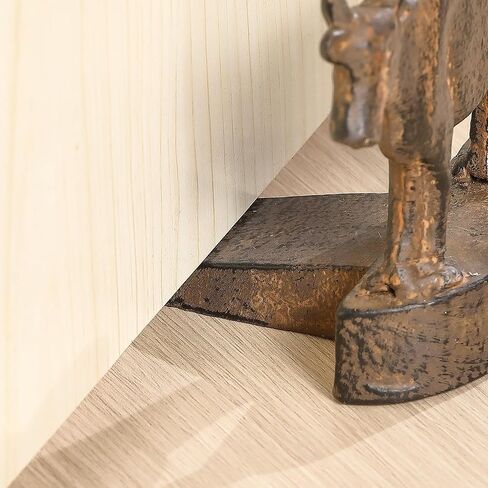 سدادة باب البقرة المصنوعة من الحديد الزهر، قطعتان من سدادة باب المزرعة الريفية، باللون البني in Kuwait