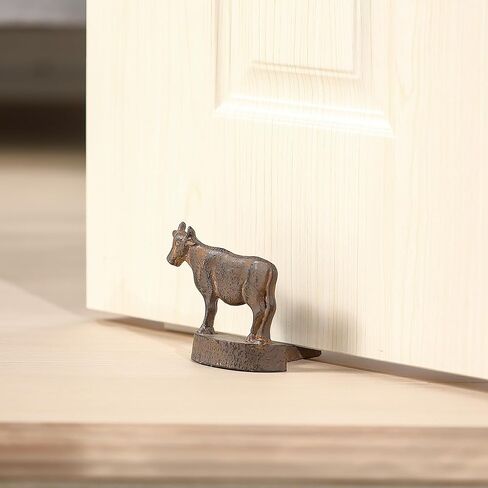 سدادة باب البقرة المصنوعة من الحديد الزهر، قطعتان من سدادة باب المزرعة الريفية، باللون البني in Kuwait