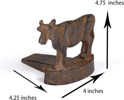 سدادة باب البقرة المصنوعة من الحديد الزهر، قطعتان من سدادة باب المزرعة الريفية، باللون البني in Kuwait