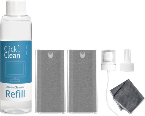 Click Clean Screen Cleaner Refill Kits - 4 oz Cleaner Refill and 1 Microfiber Cloth(7.8 x 7.8in), 1 Mini Refill Funnel + 1 Sprayer - Specially Designed for Click Clean Cleaning Products in Kuwait