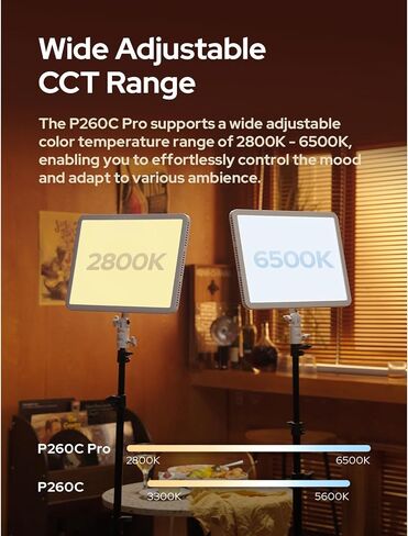 لوحة إضاءة LED ثنائية اللون من Godox P260C PRO مع بطاريتين NP-750 - أبيض in Saudi Arabia