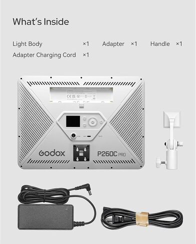 لوحة إضاءة LED ثنائية اللون من Godox P260C PRO مع بطاريتين NP-750 - أبيض in Saudi Arabia