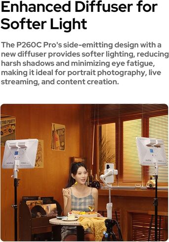 لوحة إضاءة LED ثنائية اللون من Godox P260C PRO مع بطاريتين NP-750 - أبيض in Saudi Arabia