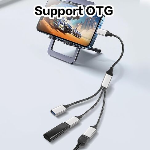 YACSEJAO USB-C OTG Splitter Y Cable 20CM USB 3.0 Type C Male to Dual USB A Female Multiport Split Converter Multiple Hub for Car,Laptop,PC and More (1 to 3) in Saudi Arabia