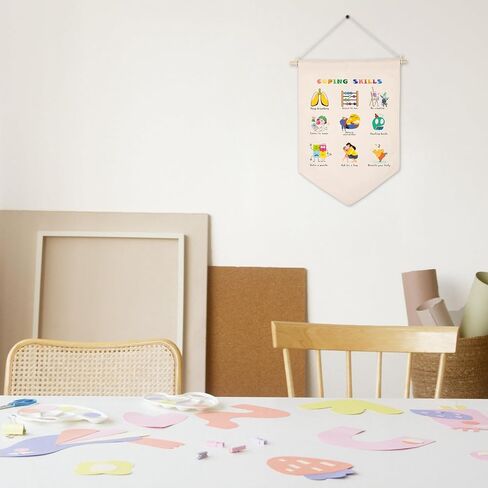 Calming Corner - Classroom Decor School Counseling Office Must Haves Wall Hanging Canvas Banner Boho Wall Decor Therapy Office Mental Health Wall Art School Counselor Gifts in Kuwait