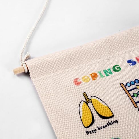 Calming Corner - Classroom Decor School Counseling Office Must Haves Wall Hanging Canvas Banner Boho Wall Decor Therapy Office Mental Health Wall Art School Counselor Gifts in Kuwait