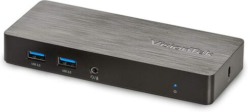 محطة إرساء شاشة الكمبيوتر المحمول VisionTek VT1000 Universal Dual Full HD USB 3.0، Displaylink، HDMI، DisplayPort، VGA، RJ45 Ethernet، لأجهزة MacBook & Windows (901147) (متجدد) in Saudi Arabia