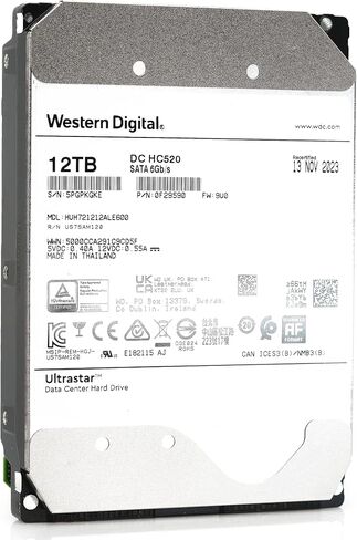 WD Ultrastar DC HC520 12TB SATA 6Gb/s 3.5-Inch Data Center HDD - HUH721212ALE600 0F29590 (Renewed) in Saudi Arabia
