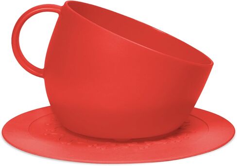 United Pets Cup-Shaped Dog Bowl & Mat Set for Dogs and Cats | BPA Free Water & Food Pet Bowl Feeder for Pets | Eco Friendly & Pet Safe Food Grade Quality Materials | Made in Italy | Taupe - 84.5 oz in Saudi Arabia
