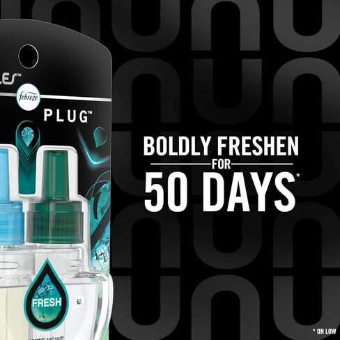 Febreze Unstopables Odor-Fighting PLUG Air Freshener, Fresh, (2) .87 fl. oz. Oil Refill in Kuwait