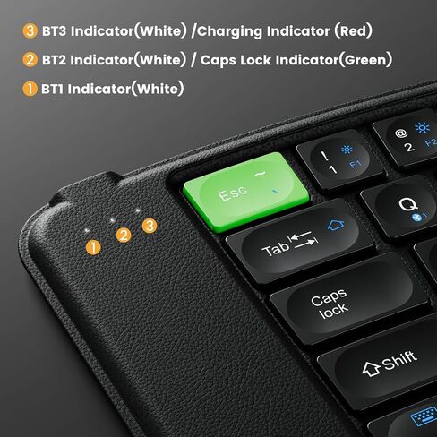 ProtoArc Ergonomic Foldable Keyboard, XK03 Split Folding Bluetooth Keyboard, Ultra Slim Travel Keyboard, Portable Bluetooth Keyboard for iPad, iPhone, Tablet, Laptop, PC - Gray in Kuwait