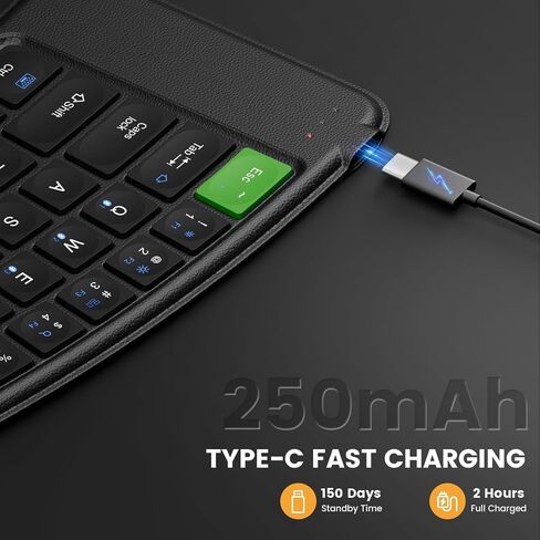 ProtoArc Ergonomic Foldable Keyboard, XK03 Split Folding Bluetooth Keyboard, Ultra Slim Travel Keyboard, Portable Bluetooth Keyboard for iPad, iPhone, Tablet, Laptop, PC - Gray in Kuwait