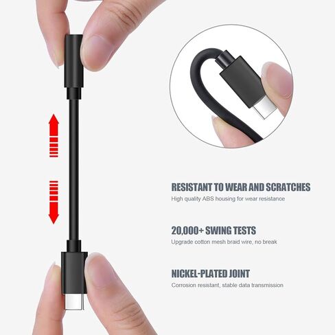 2 حزمة USB من النوع C إلى 3.5 مم محول مقبس سماعة الرأس أنثى، سلك كابل USB C ممتاز إلى Aux Audio Dongle متوافق مع iPhone 15/16Pro Max/Pro 16/15 Plus، Galaxy S24/S23/S22/S21 Ultra/MacBook. in Kuwait