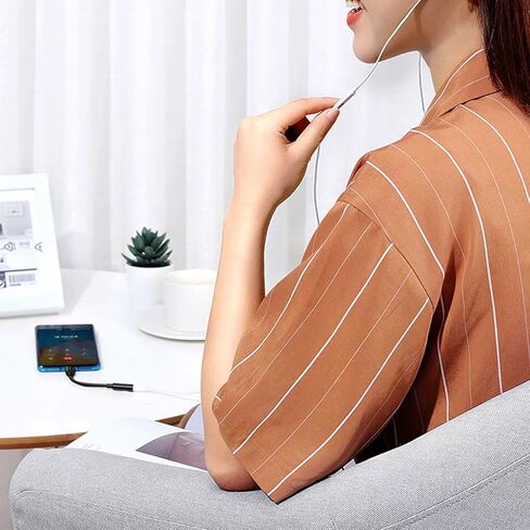 2 حزمة USB من النوع C إلى 3.5 مم محول مقبس سماعة الرأس أنثى، سلك كابل USB C ممتاز إلى Aux Audio Dongle متوافق مع iPhone 15/16Pro Max/Pro 16/15 Plus، Galaxy S24/S23/S22/S21 Ultra/MacBook. in Kuwait
