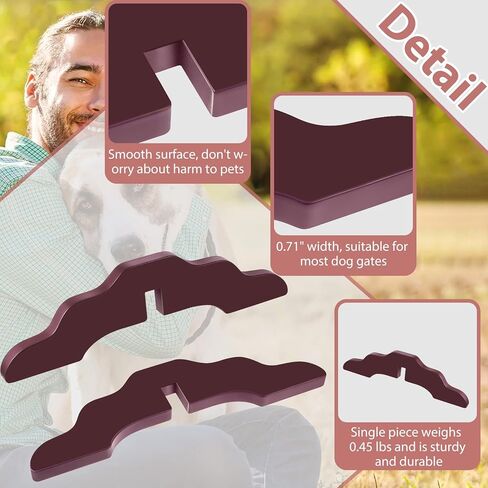 Taiyin 3 Pcs Pet Gate Support Feet Wooden Reinforcement Fitting Dog Panel Isolation Fence Free Standing PET Gate Dog Fence Panels for Configurable Wood Dog Gate Doggie Guardrail, Brown in Kuwait