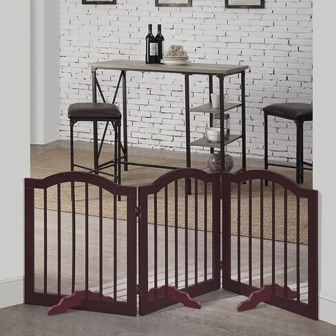 Taiyin 3 Pcs Pet Gate Support Feet Wooden Reinforcement Fitting Dog Panel Isolation Fence Free Standing PET Gate Dog Fence Panels for Configurable Wood Dog Gate Doggie Guardrail, Brown in Kuwait