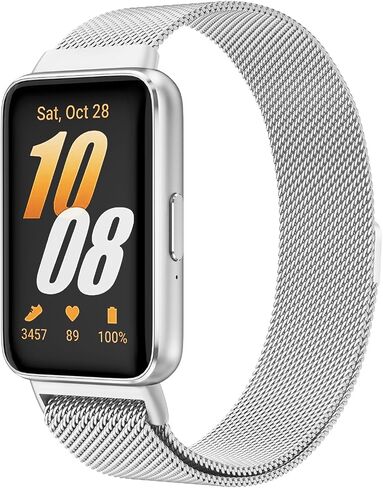 Amzpas Metal Bands for Samsung Galaxy Fit 3 Band, Stainless Steel Mesh Band Compatible with Samsung Galaxy Fit 3 for Women Men in Saudi Arabia