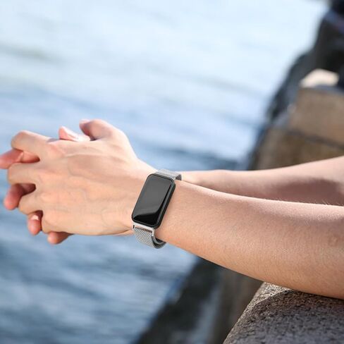 Amzpas Metal Bands for Samsung Galaxy Fit 3 Band, Stainless Steel Mesh Band Compatible with Samsung Galaxy Fit 3 for Women Men in Saudi Arabia