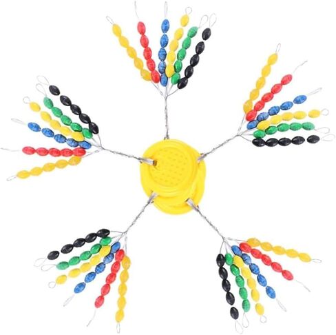 150 Pcs Colorful Rubber Fishing Bobber Stopper, 30 in 1 Float Stops Colorful Oval Fishing Bobber Float Stops Space Beans, Terminal Tackle and Accessories in Saudi Arabia