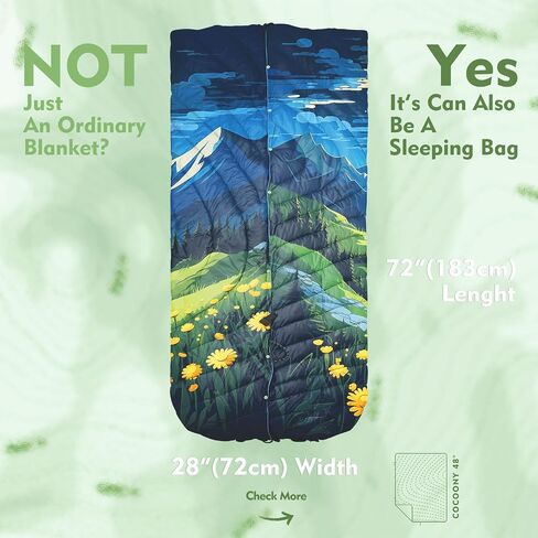 Travel Essential Blanket Quilt,Fall Camping Blanket,Warm Sleeping Bag Blanket,Portable,Waterproof,Lightweight,Non-slip,59x79" for 1 or 2 Peron,All Season,Hiking,Hammock,Concert,Picnic,Beach,Homy,CSN1 in Saudi Arabia