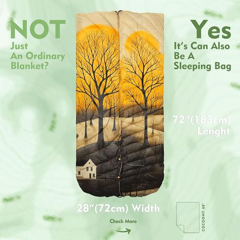 Travel Essential Blanket Quilt,Fall Camping Blanket,Warm Sleeping Bag Blanket,Portable,Waterproof,Lightweight,Non-slip,59x79" for 1 or 2 Peron,All Season,Hiking,Hammock,Concert,Picnic,Beach,Homy,CSN1 in Saudi Arabia