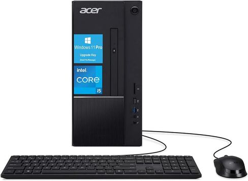 كمبيوتر مكتبي للألعاب acer Aspire-TC-1770 - وحدة المعالجة المركزية i5-13400(10-Core)، ذاكرة الوصول العشوائي 16 جيجابايت، 512 جيجابايت PCIe SSD، Intel UHD Graphics 730، Wi-Fi 6E AX211، قارئ بطاقة SD، Windows 11 Pro 64 بت، أسود in Saudi Arabia