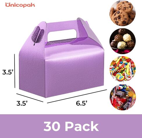 unicopak 30 حزمة لامعة الساخنة الوردي الجملون هدية صناديق حزب صالح صناديق، الحلوى علاج صناديق أكياس جودي للحلوى، يعامل، فتاة باربي موضوع عيد ميلاد حفل زفاف عيد الحب دش الطفل - 6.5x3.5x3.5 بوصة in Kuwait