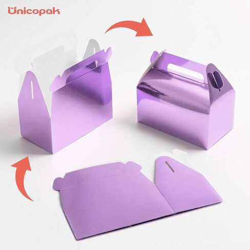 unicopak 30 حزمة لامعة الساخنة الوردي الجملون هدية صناديق حزب صالح صناديق، الحلوى علاج صناديق أكياس جودي للحلوى، يعامل، فتاة باربي موضوع عيد ميلاد حفل زفاف عيد الحب دش الطفل - 6.5x3.5x3.5 بوصة in Kuwait