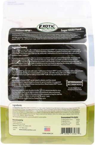 Instant-HPW - All Natural Vitamin Enriched Sugar Glider Food - Healthy & Nutritious - High Protein Wombaroo - Staple Diet (1 lb) in Kuwait