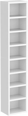 IOTXY Small Narrow Corner Bookcase - 71 Inches Tall Gap Freestanding Storage Cabinet, 8 Lattices Open Shelves Tower Rack, Cubes Bookshelf in Oak in Saudi Arabia