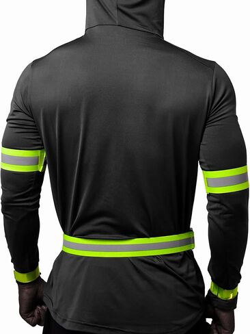 Reflective Running Gear High Visibility - 1 Reflecting Belt Waist 2 Refelctive Arm Bands 2 Reflector Strap Bracelet Safety Military 5pc Bundle TdActv in Saudi Arabia