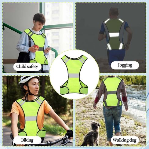 Reflective Vesthigh Visibility Running Gear with Large Pocket Lightweight Safety Running Gear for Biking Walking Women Men Running in Saudi Arabia