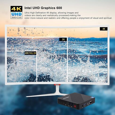 كمبيوتر صغير MINISFORUM N40 UHD 4K@60 هرتز Celeron N4020(يصل إلى 2.8 جيجا هرتز) كمبيوتر صغير بدون مروحة، DDR4 4GB+64GB eMMC، DIY SSD، واي فاي ثنائي النطاق، HDMI&VGA كمبيوتر صغير مكتبي (متجدد)، أسود in Kuwait