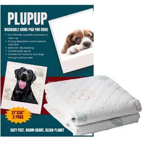 Washable Pee Pads for Dogs, 2 Pack Large 31"x36" Super Absorbent Reusable Dog Training Pads, 100% Waterproof Non-Slip Pee Pads Indoor Dog Cage Pads Dog Mat Pet Supplies