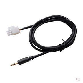 2X AUX 3.5mm Auxiliary Audio Cable Male Line 3-PIN for Honda GL1800 Goldwing 2001-2014 Motorcycle, Compatible wirh Samrtphones