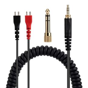 Replacement Audio Cables for Sennheiser HD25 HD560 HD540 HD430 HD250 Headphones Coiled Cable Extension Cord with 6.35mm Adapter