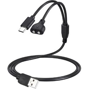 Dog Shock Collar Charger Cord for Jugbow DT-61 Dog Training Collar, 2-in-1 USB C and Magnetic Bark Collar Charging Cable for Dogs