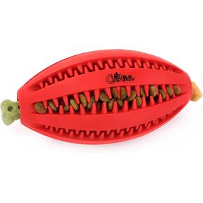 CHIWAVA 4.5" Rubber Dental Rugby Ball Oval Rugbys for Medium Large Dogs Color Blue