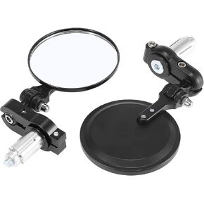 Motoforti Pair Universal 3" Motorcycle Rearview Mirrors Round Folding Bar End Side Mirror Red